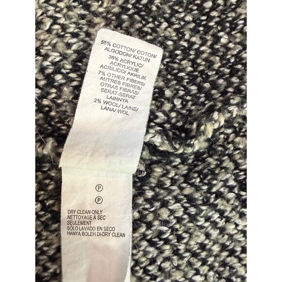 Lucky Brand Tribal Open Cardigan L Black Cream Long Sweater - Picture 5 of 9